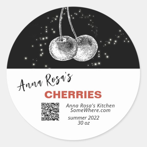  QR AP30 CHERRY _ DEHYDRATED CANNING FREEZE CLASSIC ROUND STICKER