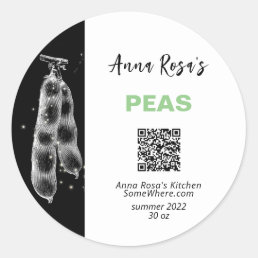 *~*  QR AP30 PEAS - DEHYDRATED CANNING FREEZE CLASSIC ROUND STICKER