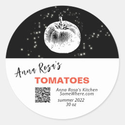 *~* QR AP30 TOMATO - DEHYDRATED CANNING FREEZE CLASSIC ROUND STICKER