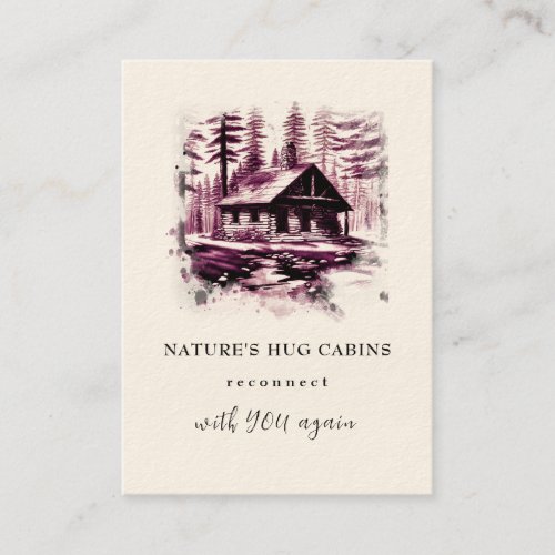  QR AP49  Rustic Log Cabin Cottage Lodge Business Card