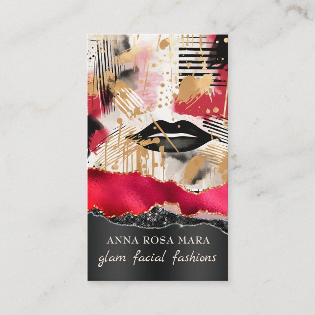 *~* QR AP5 Glam Punk Luxe 1 Fashion Bold Beauty  Business Card (Front)