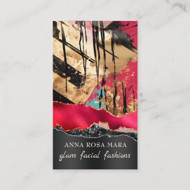 *~* QR AP5 Glam Punk Luxe 4 Fashion Bold Beauty  Business Card (Front)