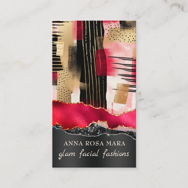 *~* QR AP5 Glam Punk Luxe 6  Fashion Bold Beauty  Business Card (Front)