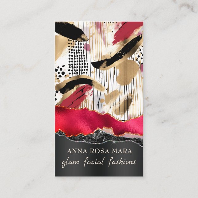*~* QR AP5 Glam Punk Luxe 8 Fashion Bold Beauty  Business Card (Front)