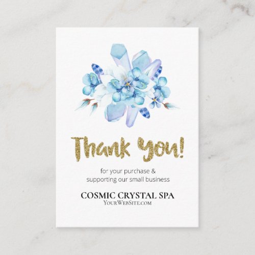 *~* QR AP8 LOGO FLORAL CRYSTAL Review THANK YOU  Enclosure Card