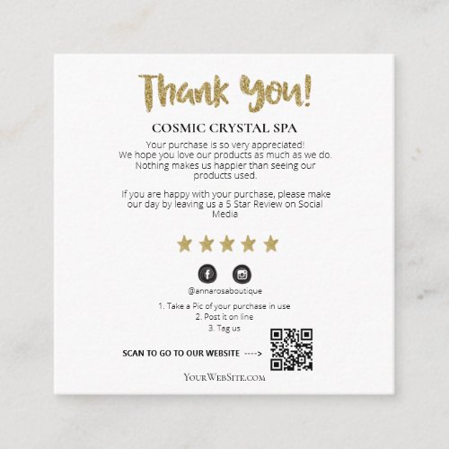  QR _ AP8 THANK YOU Gold Star Review Enclosure Card