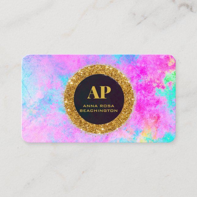 *~ QR  AP93 Neon bOLD Abstract Business Card (Front)