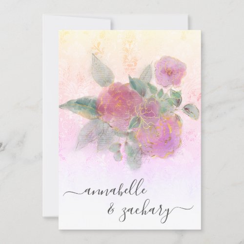 *~* QR AR12 Floral Damask RSVP Rose Wedding Invita Invitation