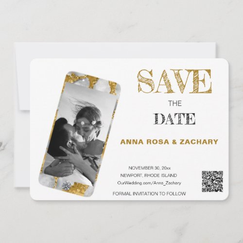  QR AR6 Photo WEDDING SAVE the DATE cell phone Invitation