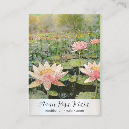  QR Art Lotus Water Lily Nature Flower AP67 Business Card