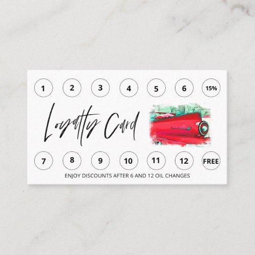   QR Auto Lube Car Wash LOGO Rewards Thank you Loyalty Card