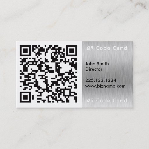 Customizable QR Barcode Scannable Square Business Card