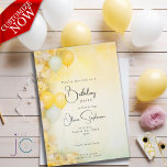 QR Birthday Vivid Lemon Yellow Floral Invitation