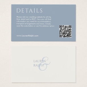 QR Blue and White Gift Registry Enclosure Card