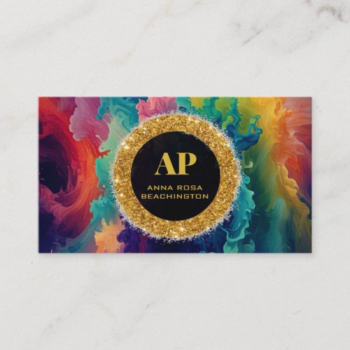 *~ QR BOLD  AP93 Vibrant Abstract Business Card