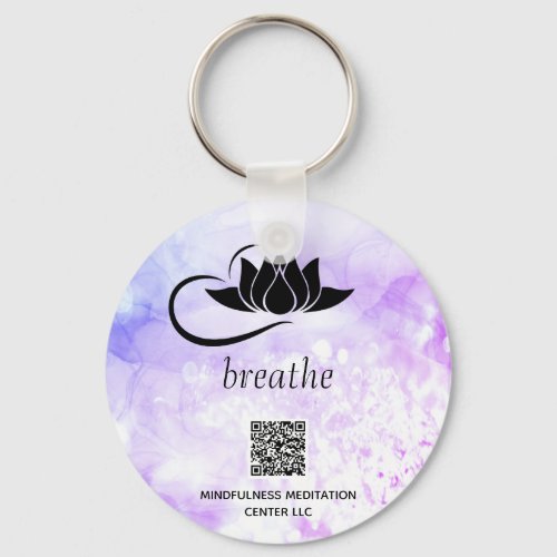  QR _ BREATHE Lotus Branding SWAG Keychain