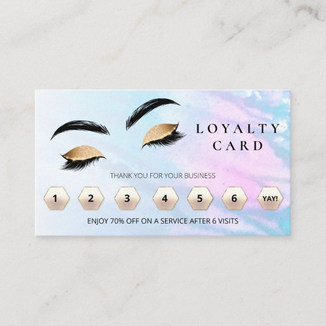 *~* QR Brows Eyes Lashes Thank You Rewards LOGO Loyalty Card (Front)