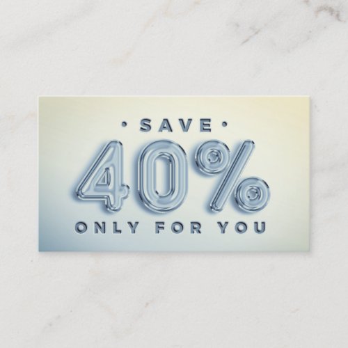 QR CODE 40OFF DISCOUNT PROMOTIONAL INSERT BLUE