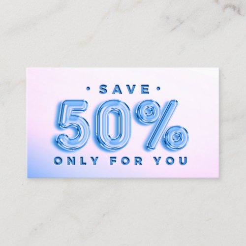 QR CODE 50OFF DISCOUNT INSERT LOGO PINK BLUE