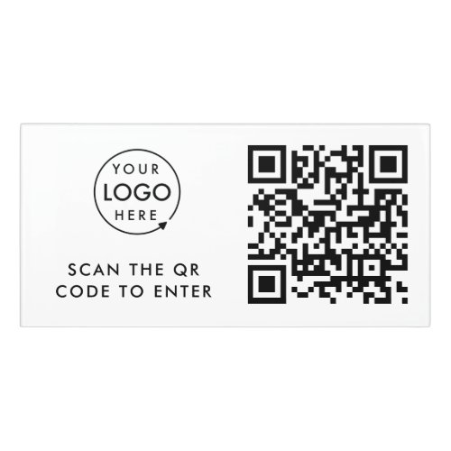 QR Code Access Control  Scan to Enter Office Logo Door Sign