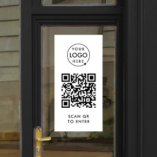 QR Code Access Control Scan to Enter Office Logo Window Cling