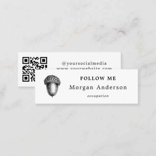 QR Code Acorn Social Media Mini Business Card