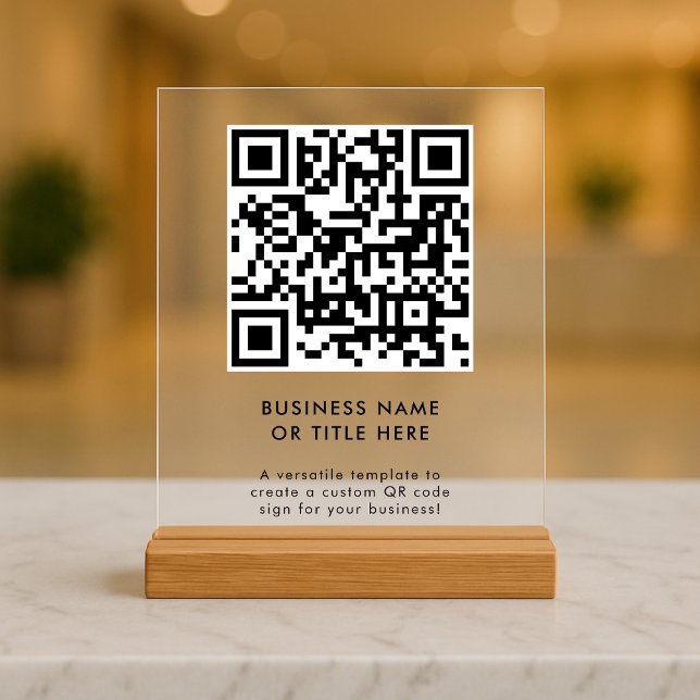 QR Code Acrylic Sign | Business Tabletop Signage (Creator Uploaded)