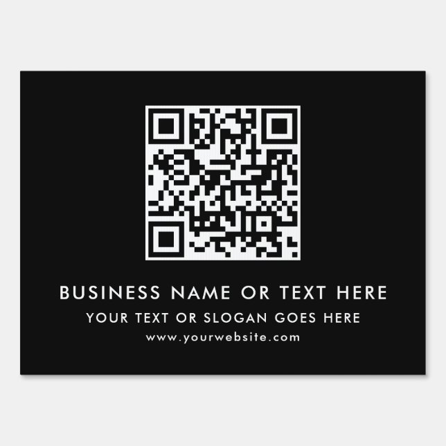 QR Code Add Business Logo Best Template Yard Sign (Front)