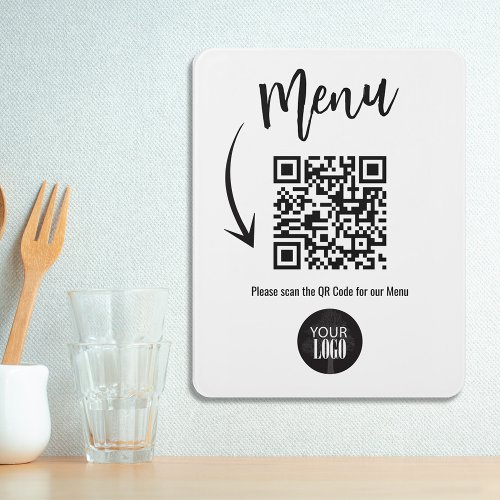 QR Code Add Your Logo Restaurant Menus Door Sign