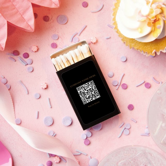 QR Code Added Unique & Personalized Design Black Matchboxes (Insitu)