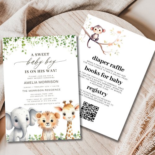 Safari baby shower invitation