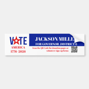 QR Code America 1776–2026 Political Campaign Bumper Sticker