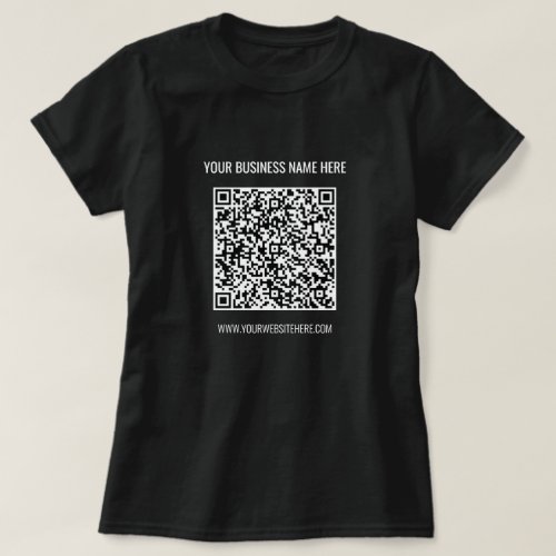 QR Code and Business Info Professional T_Shirt