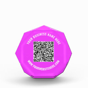 QR Code and Custom Text Acrylic Award Your Colors