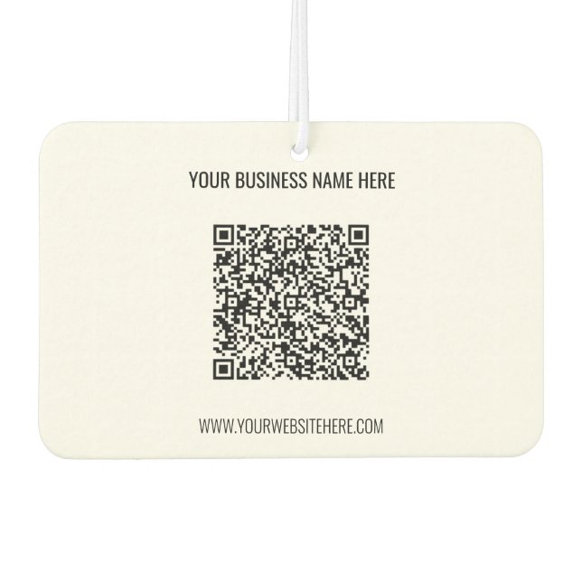 QR Code and Custom Text Business Air Freshener (Front)