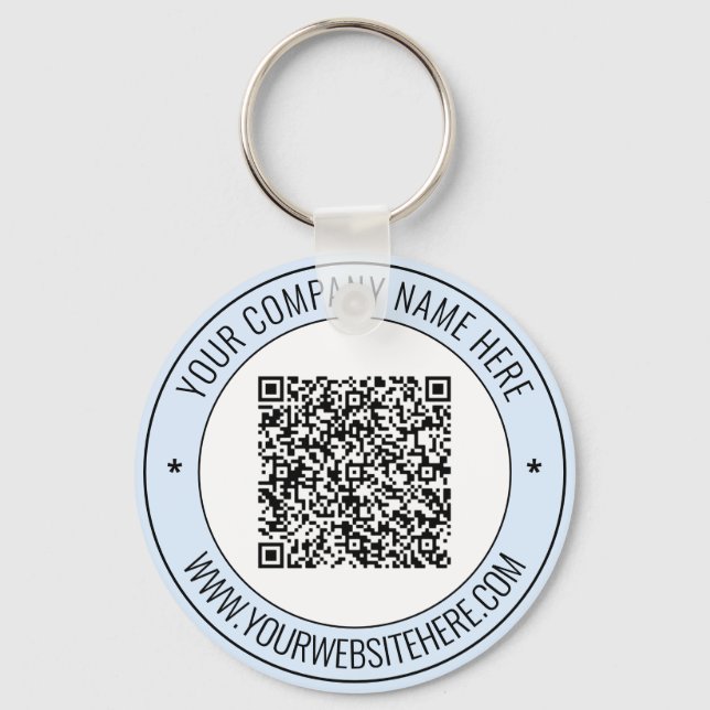 QR Code and Custom Text Business Keychain Template (Front)