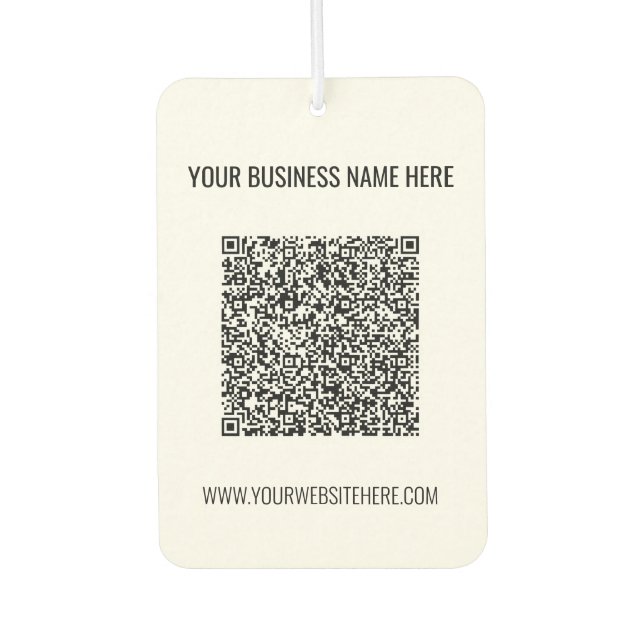 QR Code and Custom Text Car Air Freshener Template (Front)