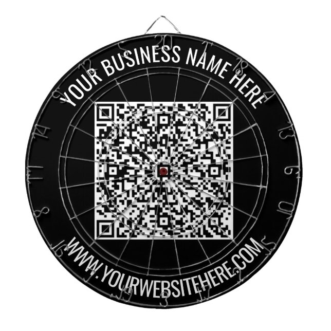 QR Code and Custom Text Dart Board - Choose Color (Front)