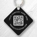 QR code and custom text double sided black Keychain<br><div class="desc">Double sided keychain with your QR code and custom text on a black or custom color background. Change fonts and font colors,  move and resize elements with the design tool.</div>
