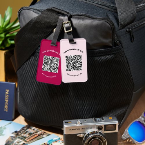 QR Code and Custom Text Luggage Tag _ Choose Color