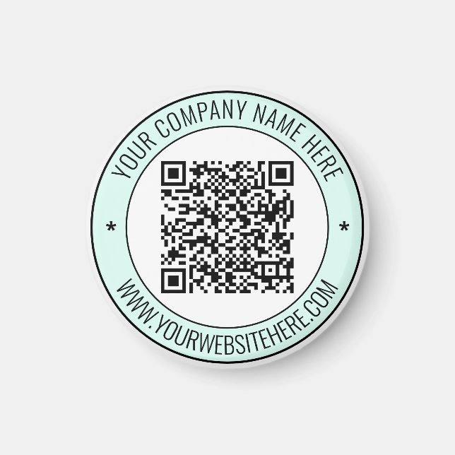 QR Code and Custom Text Magnet Choose Colors (Front)