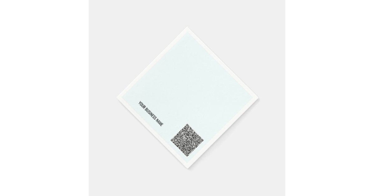 QR Code and Custom Text Napkins - Choose Colors | Zazzle