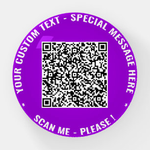 QR Code and Custom Text Paperweight Choose Colors