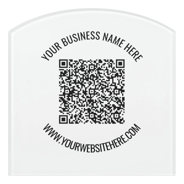 QR Code and Custom Text Personalized Door Sign (Contour Front)