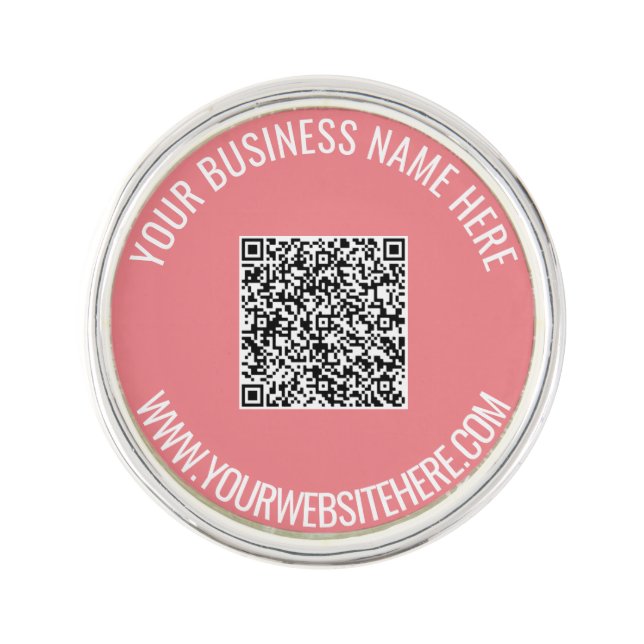 QR Code and Custom Text Personalized Lapel Pin (Front)