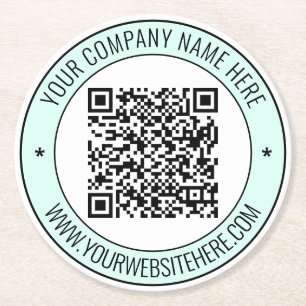 QR Code and Custom Text Personalized Paper Coaster