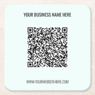 QR Code and Custom Text Personalized Paper Coaster