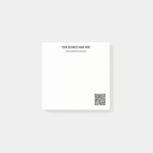 QR Code and Custom Text Personalized Post it Notes