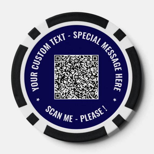 QR Code and Custom Text Poker Chips Choose Colors