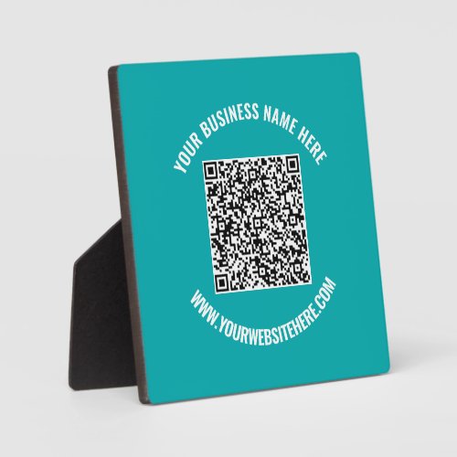 QR Code and Custom Text Professional Colors Plaque